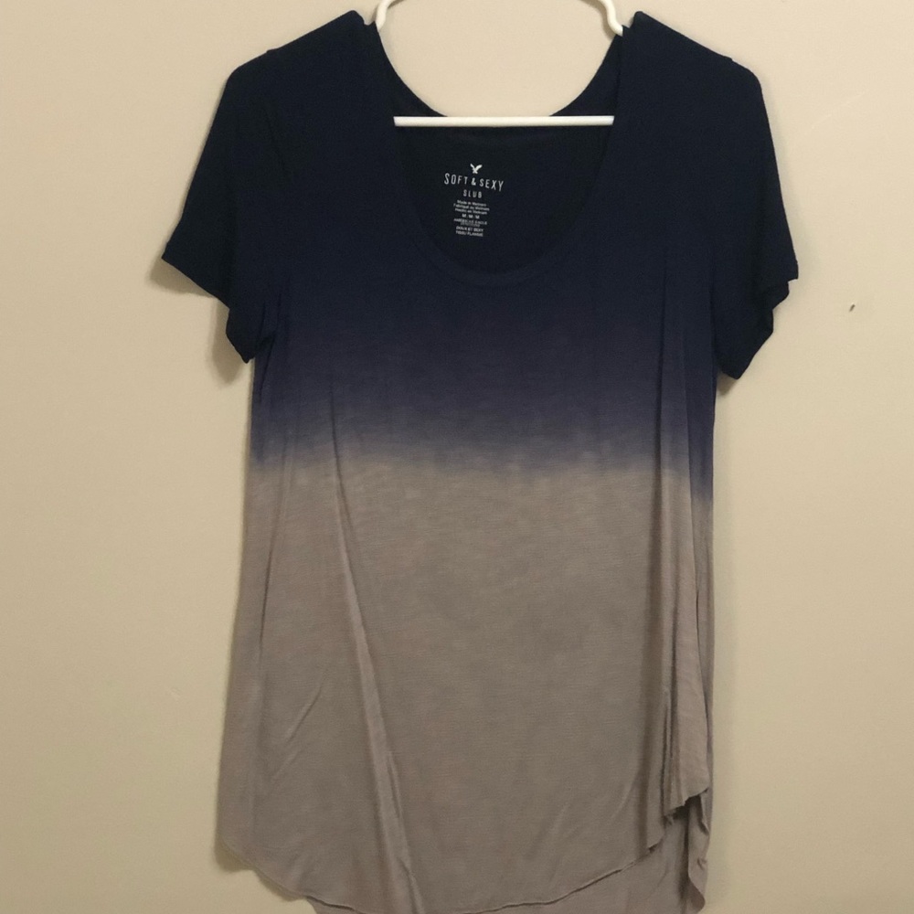 Dark blue to grey top